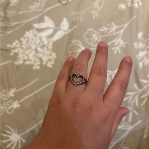 James Avery Twisted Silver Heart ring